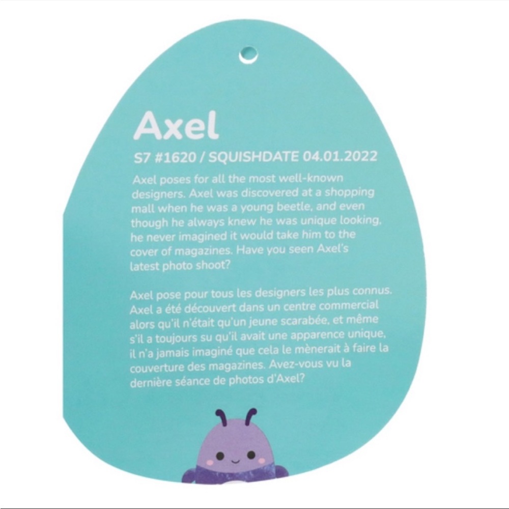 Squishmallows NWT 8” Axel the Beetle Squishmallow - Picture 3 of 3